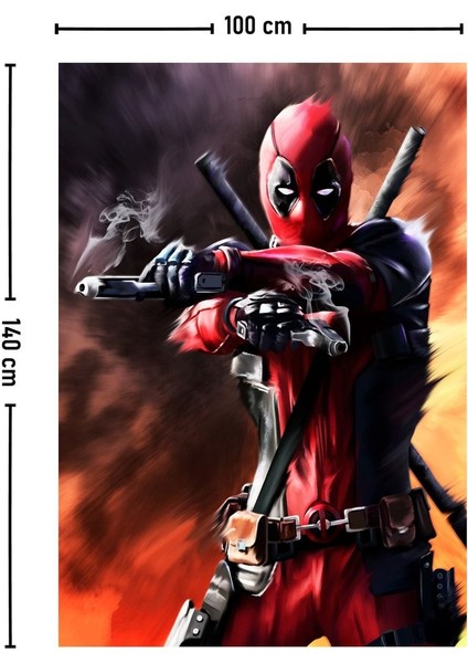 Çok Renkli Deadpool Temalı Dikdörtgen Duvar ve Halı Dekoru, Eğlenceli ve Şık Tasarım fiyatları