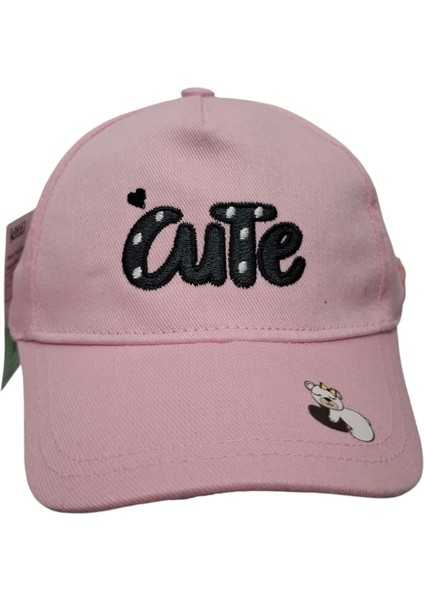 Kitti 1-3 Yaş Kız Çocuk Açık Pembe Baskı Figürlü Yazlık Şapka fırsatları