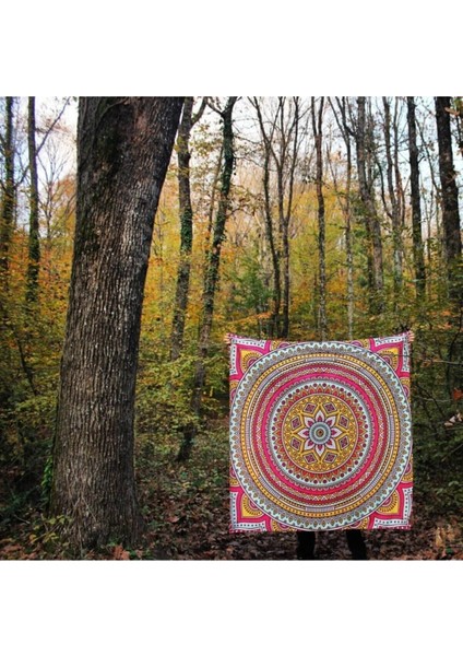 Bohem Mandala Duvar Örtüsü Tapestry 150X150