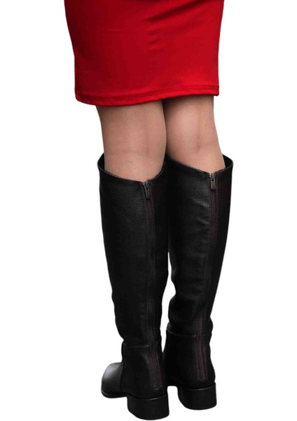 Lizbon Gerçek Deri Arkadan Fermuarlı Kahverengi Çizme fırsatları