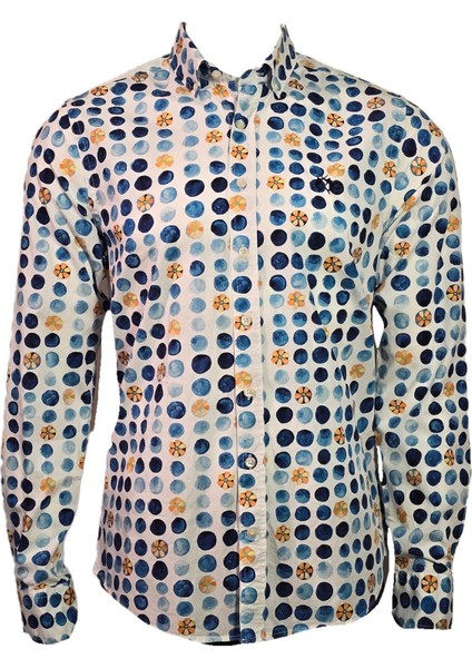 1709336 Erkek Desenli Gömlek Orange