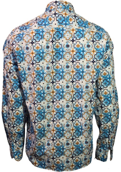 1709832 Erkek Desenli Gömlek Turquoise