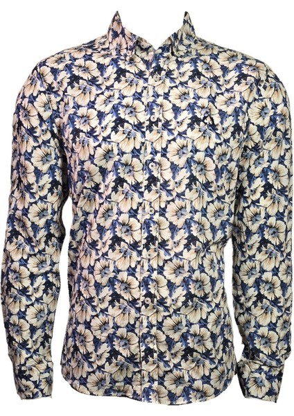 5708432 Erkek Desenli Gömlek Turquoise