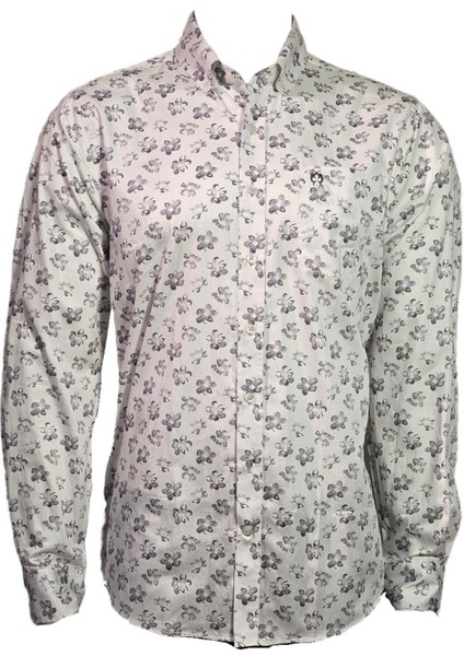 1709536 Erkek Desenli Gömlek Grey