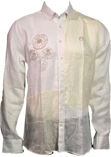 1709602 Erkek Keten Gömlek White