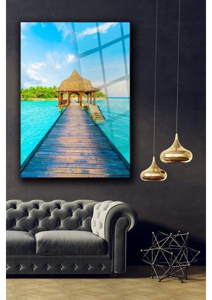 Teknoo- Iskele Cam Tablo Duvar Dekarasyonu,ev Dekorasyon,duvar Tablosu,ev Hediyesi