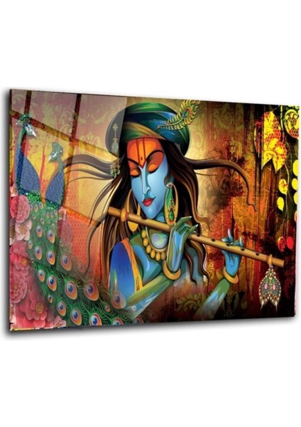 Teknoo- Lord Krishna Cam Tablo Duvar Dekarasyonu