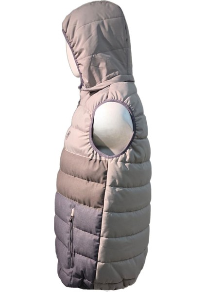 3229502 Erkek Kapşonlu Yelek Grey