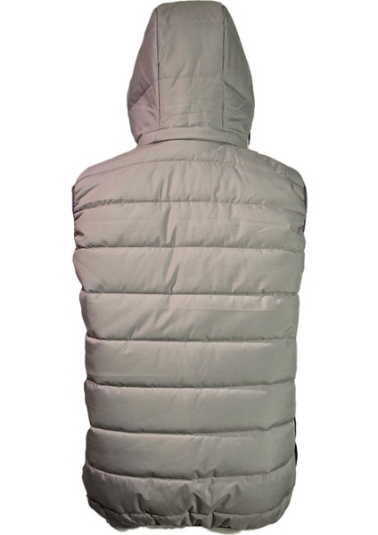 3229502 Erkek Kapşonlu Yelek Grey