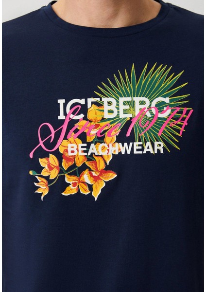 ICE3MTS02 Flower T-Shirt Navy