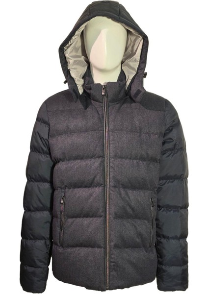 3229201 Erkek Kapşonlu Mont Navy