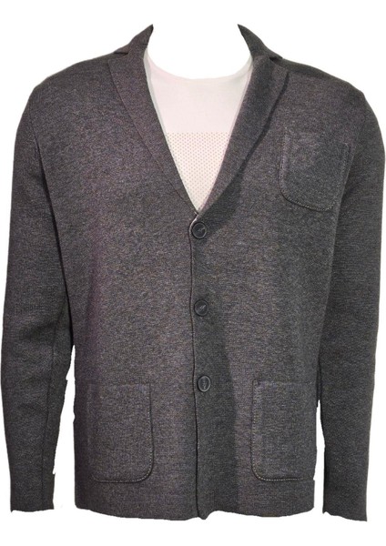 3849401 Erkek Triko Ceket Grey