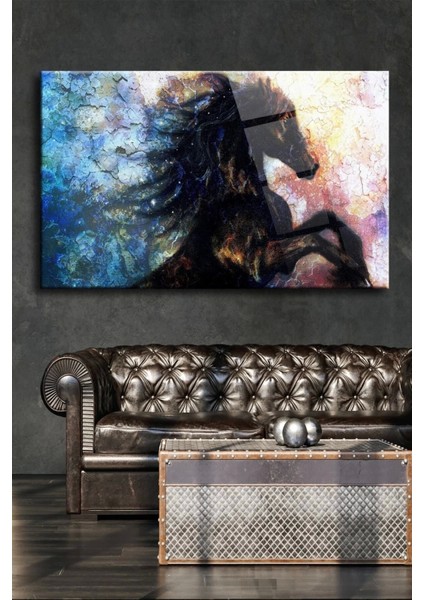 Teknoo- Yağlı Boya At Cam Tablo,duvar Dekarasyon Ürünleri