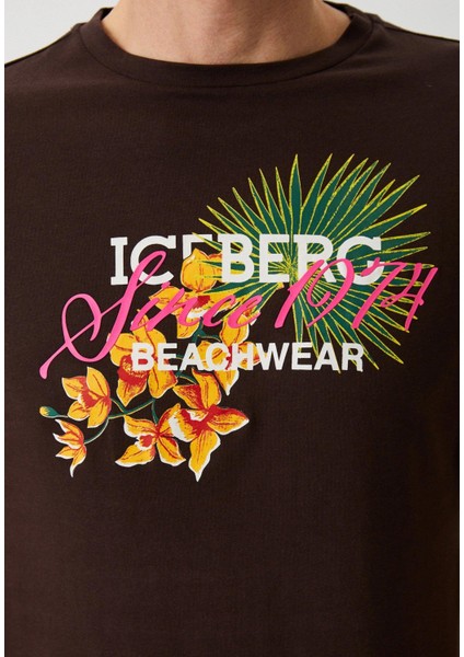 ICE3MTS02 Flower T-Shirt Brown modelleri