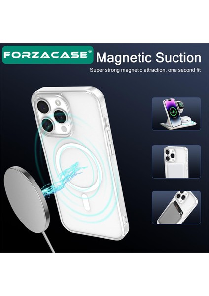 iPhone 16 Pro ile Uyumlu Clearmag Serisi Magsafe Şarj Özellikli Şeffaf Sert Pc Kılıf