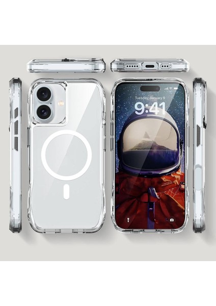 Apple iPhone 16 Plus Kılıf Zore Magsafe Şarj Özellikli T-Max Magsafe Kapak