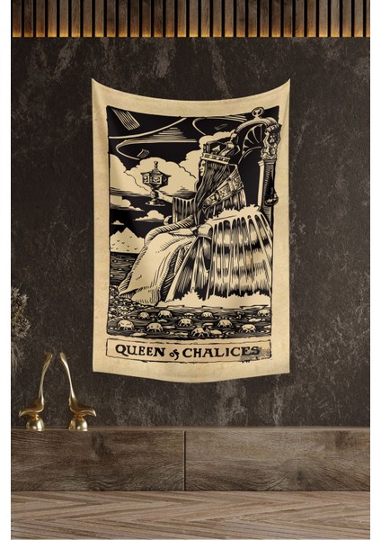 Sarı Tarot Kartı Duvar Örtüsü Halısı, 140x100 cm veya 70x100 cm boyutlarda