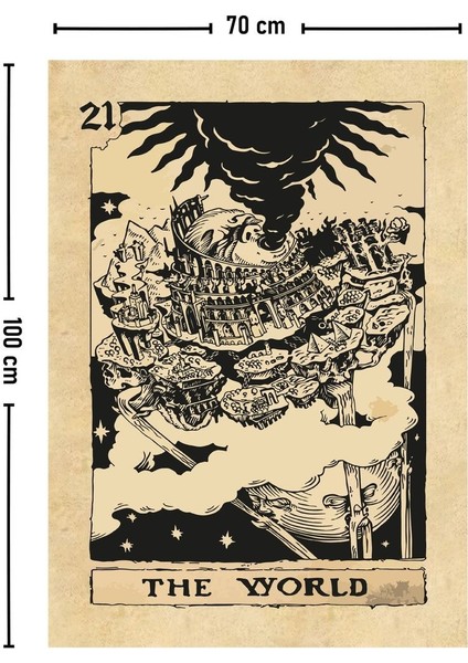 Lacivert Tarot Kartı Duvar Örtüsü Halısı, 140x100 cm, dikdörtgen, şık ve dekoratif modelleri