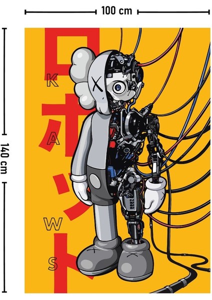 Kaws Robotik Duvar Örtüsü Halısı 140 x 100 CM-70X100 cm