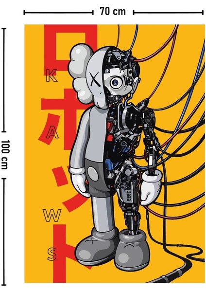 Kaws Robotik Duvar Örtüsü Halısı 140 x 100 CM-70X100 cm