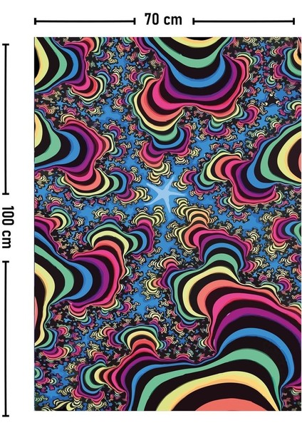 Renkli Kozmik Psychedelic Duvar Halısı 140x100 cm, Dikdörtgen, Çok Renkli modelleri
