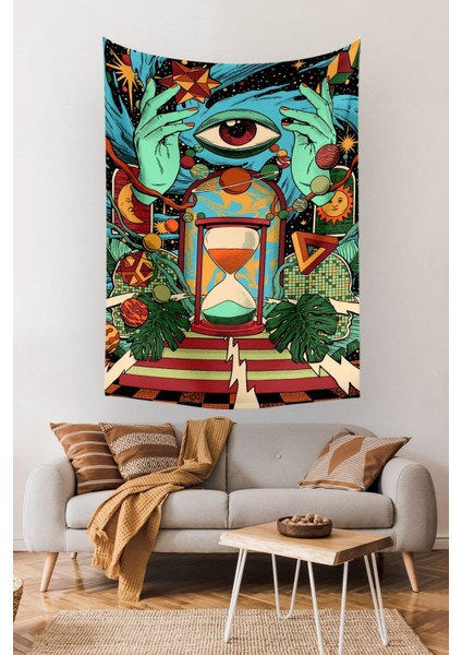 Kozmik Göz Psychedelic Duvar Örtüsü Halısı 70X100, 100X140, 140X200