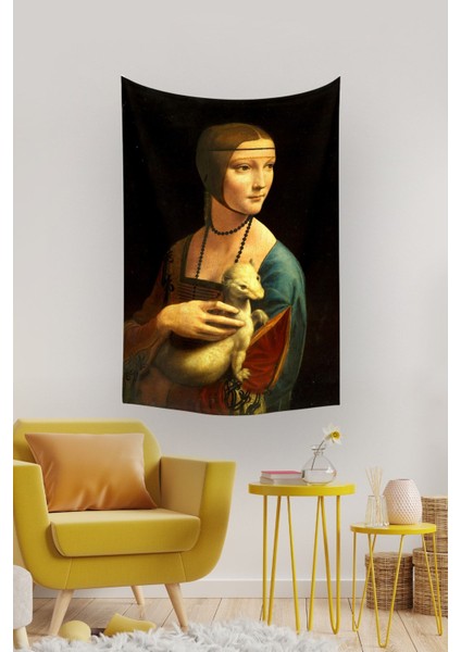 Bordo Dikdörtgen Kadın Temalı Duvar ve Zemin Dekor Halısı 70x140 cm