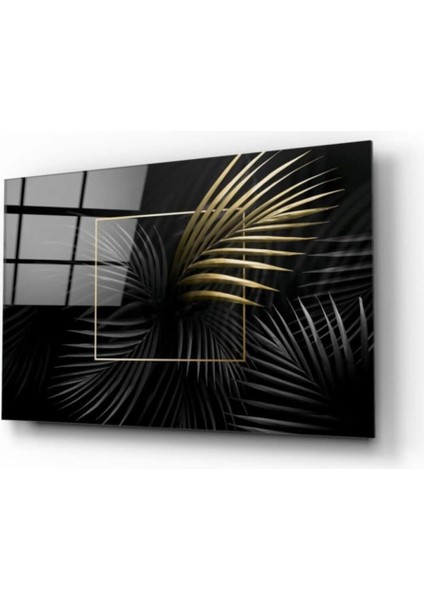 Teknoo- Altın Yapraklar Cam Tablo