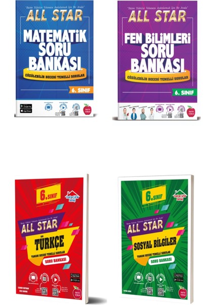 6.sınıf All Star Matematik Türkçe Fen Sosyal Soru Bankası