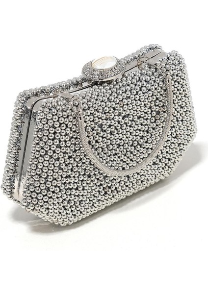 Gümüş Renk Incili Abiye Çanta Sedef Renk Gelin Çantası Abiye Çanta Gece Çantası Portföy Clutch fırsatları