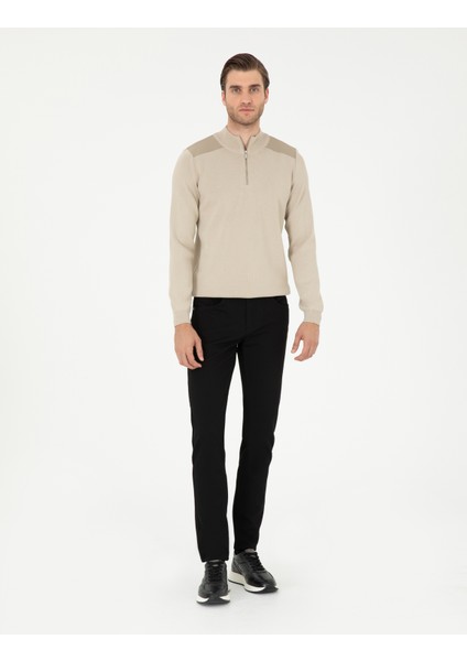 Erkek Siyah Slim Fit Kanvas Pantolon 50295933-VR046