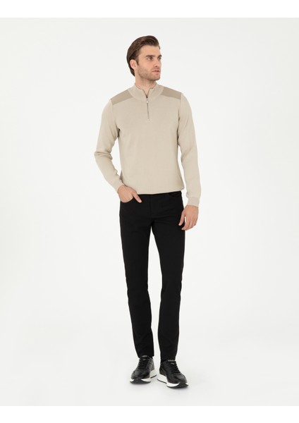 Erkek Siyah Slim Fit Kanvas Pantolon 50295933-VR046