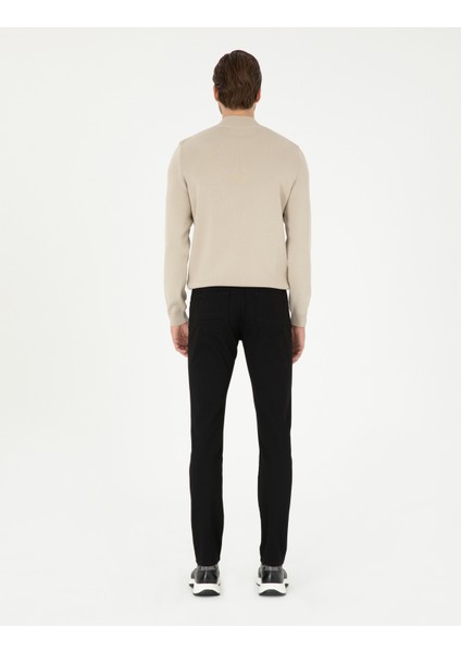 Erkek Siyah Slim Fit Kanvas Pantolon 50295933-VR046