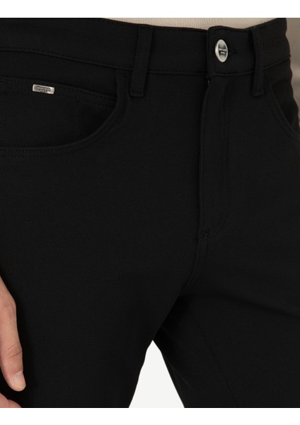 Erkek Siyah Slim Fit Kanvas Pantolon 50295933-VR046
