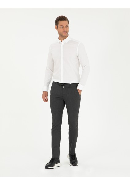 Pierre Cardin Erkek Antrasit Slim Fit Kanvas Pantolon 50296207-VR006