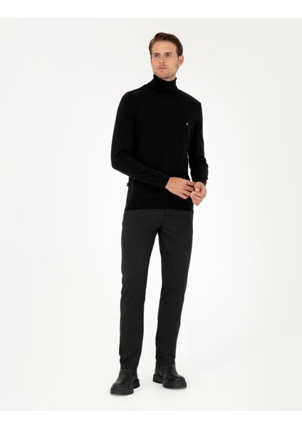 Pierre Cardin Erkek Siyah Slim Fit Kanvas Pantolon 50299527-VR046