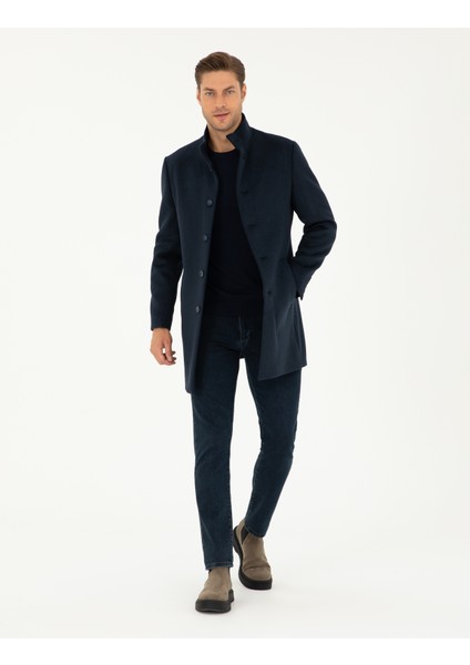 Pierre Cardin Erkek Lacivert Slim Fit Palto 50297488-VR033