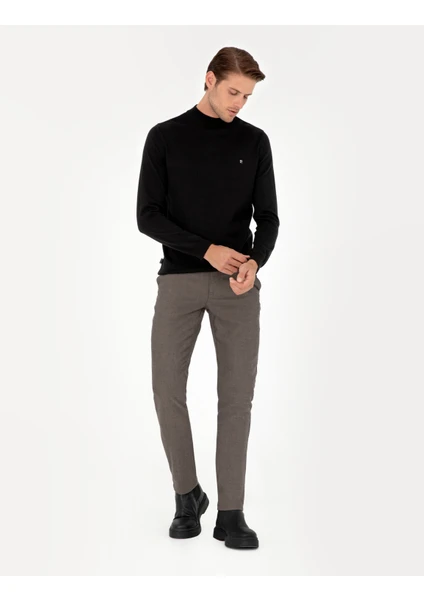 Pierre Cardin Erkek Kahverengi Slim Fit Kanvas Pantolon 50299527-VR029