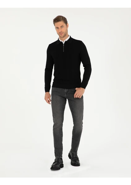 Pierre Cardin Erkek Antrasit Slim Fit Jean Pantolon 50295871-VR006