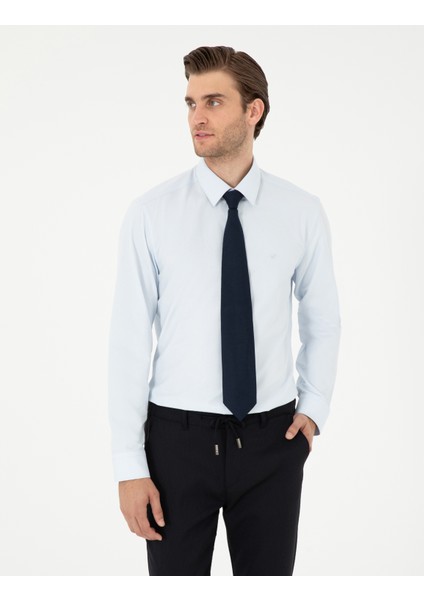 Pierre Cardin Erkek Açık Mavi Slim Fit Uzun Kollu Basic Gömlek 50297903-VR003