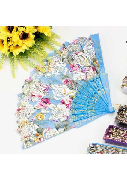 Plastik Kumaş Yelpaze 12'li Karışık