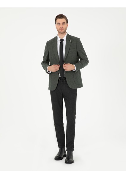 Pierre Cardin Erkek Antrasit Slim Fit Kanvas Pantolon 50296178-VR006