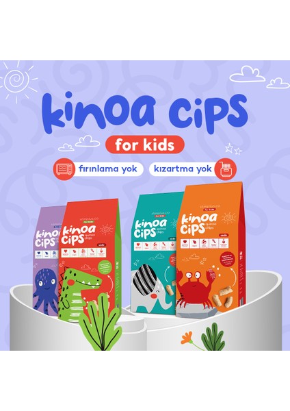 Sade Kinoa Cipsi For Kids Glutensiz Vegan Yağsız Cips Çocuklara Özel Ambalaj Bebek Ahtapot 20 gr