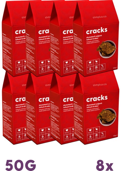 Domates Soğanlı Glutensiz Vegan Tohum Kraker Cracks 8 x 50 gr