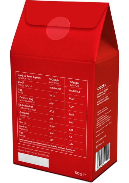 Domates Soğanlı Glutensiz Vegan Tohum Kraker Cracks 4 x 50 gr