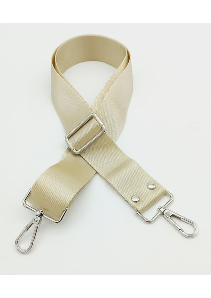 Polyester Kolon 120X4 cm Bej Gümüş Metalli