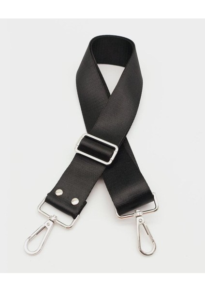 Polyester Kolon 120X4 cm Siyah Gümüş Metalli