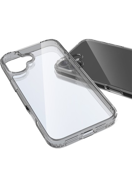 Buff Apple iPhone 16 Plus Air Hybrid Şeffaf Kılıf Smoke Black