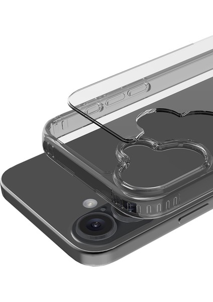 Buff Apple iPhone 16 Plus Air Hybrid Şeffaf Kılıf Smoke Black