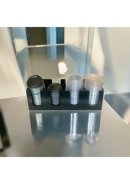 4 Bölmeli Karton Plastik Bardak Kapak Standı Bardaklık-Tüm Boylara Uygun (Cafe,Bar,Restaurant)
